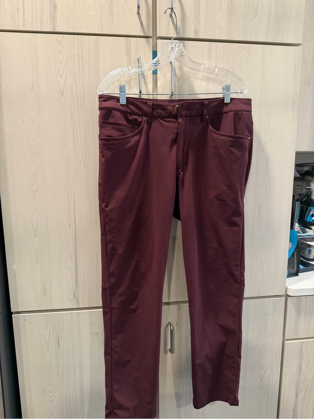 Lululemon Men's Straight-Leg Pants in Burgundy